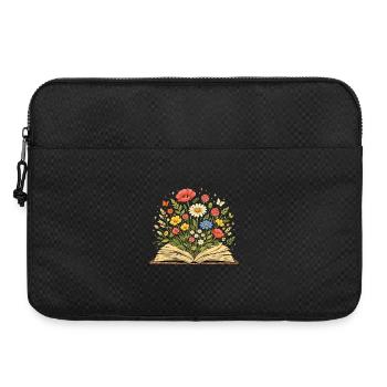 Wildblumen Illustrationen wachsen aus Buch - Laptoptasche 15" - Schwarz - Vorne