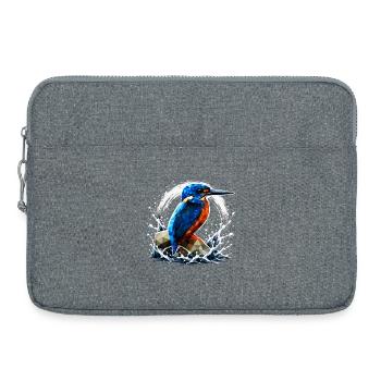 Low-Poly-Eisvögel-Design - Laptoptasche 15" - Grau meliert - Vorne