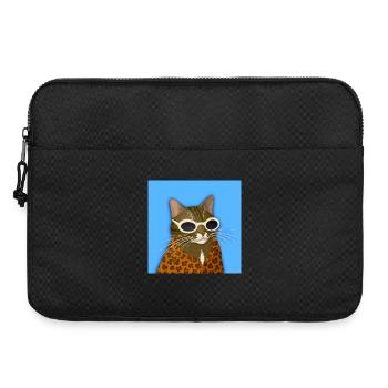 Getigerte Katze in Leopardenmuster - Laptoptasche 15" - Schwarz - Vorne