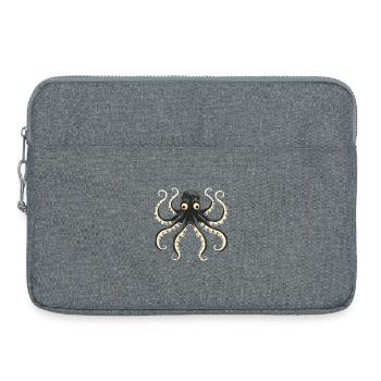 Cartoon squid with big eyes - Laptop bag 15" - heather grey - Front