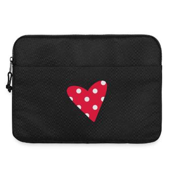 Un petit coeur en pointillés - Sacoche pour ordinateur portable 15 pouces - noir - Devant