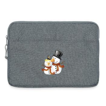 Süße Schneemänner I Weihnachten Winter Geschenk - Laptoptasche 15" - Grau meliert - Vorne