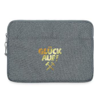 Glück auf mit Schlägel und Eisen Vintage/Goldgelb - Laptoptasche 15" - Grau meliert - Vorne