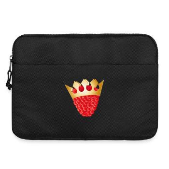 saftige rote Himbeere mit goldener Krone - Laptoptasche 15" - Schwarz - Vorne