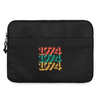 Motif rétro de blocs de couleurs 1974 - Sacoche pour ordinateur portable 15 pouces - noir - Devant