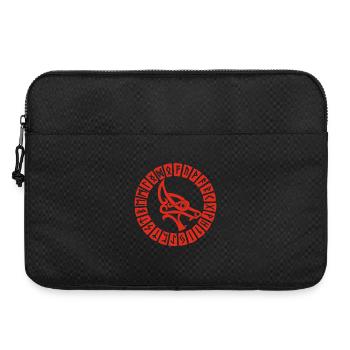 Roter Wolf und Wikingerrunen - Laptoptasche 15" - Schwarz - Vorne