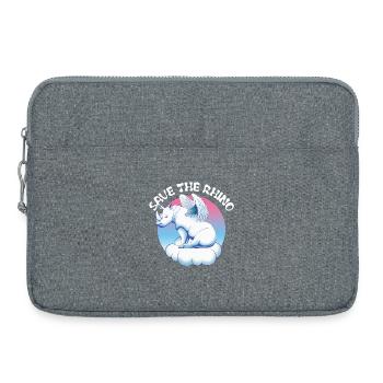 Die Nashörner retten| Nashorn - Laptoptasche 15" - Grau meliert - Vorne