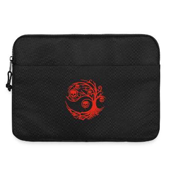 Roter Baum mit Totenköpfen - Laptoptasche 15" - Schwarz - Vorne