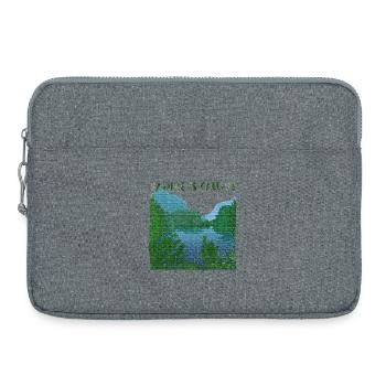 Nature is calling Flusslandschaft SackleinenEffekt - Laptoptasche 15" - Grau meliert - Vorne