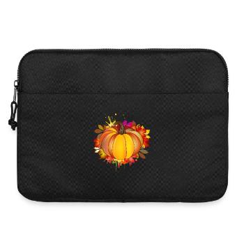 Kürbis in herbstliche Farben,Herbstlaub & Graffiti - Laptoptasche 15" - Schwarz - Vorne