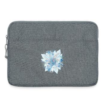 zarter bläulicher Stechpalmenzweig mit Kristallen - Laptoptasche 15" - Grau meliert - Vorne