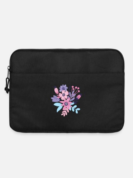Pastellfarbene Blumenexplosion - Laptoptasche 15" - Schwarz