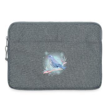 bläulicher Vogel mit Misteln im Winter Stimmung - Laptoptasche 15" - Grau meliert - Vorne
