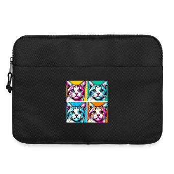Chat Pop Art - Sacoche pour ordinateur portable 15 pouces - noir - Devant