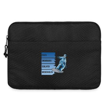 Essen - Snowboard - Schlafen - Wiederholen - Laptoptasche 15" - Schwarz - Vorne