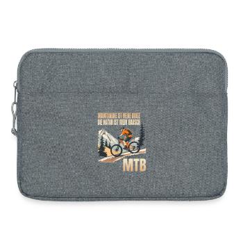 Mountainbike ist meine Droge Die Natur mein Rausch - Laptoptasche 15" - Grau meliert - Vorne