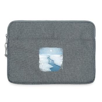 Stream in the snow with frayed edge - Laptop bag 15" - heather grey - Front