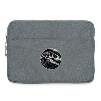 Squelette de dinosaure noir et blanc pour les fans de dinosaures - Sacoche pour ordinateur portable 15 pouces - gris chiné - Devant