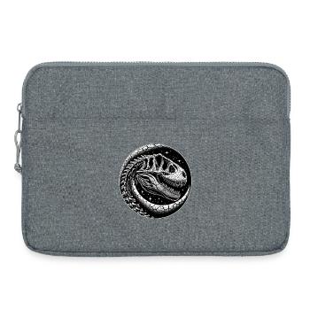 Squelette de dinosaure noir et blanc pour les fans de dinosaures - Sacoche pour ordinateur portable 15 pouces - gris chiné - Devant