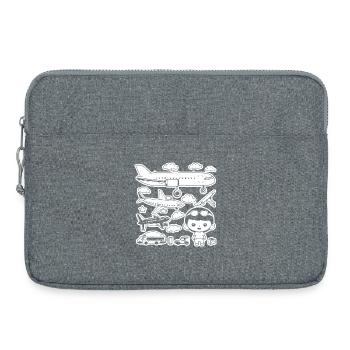 Avions style dessin animé - Sacoche pour ordinateur portable 15 pouces - gris chiné - Devant