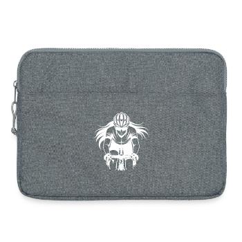 Dessin de cycliste féminine - Sacoche pour ordinateur portable 15 pouces - gris chiné - Devant