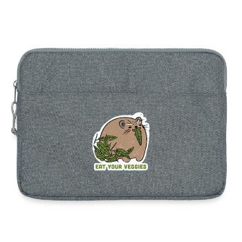 Eat Your Veggies – Funny Animal Motif - Laptop bag 15" - heather grey - Front