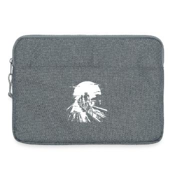 Road Cyclist Sketch - Laptop bag 15" - heather grey - Front