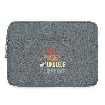 Eat Sleep Ukulele Repeat - Laptoptasche 15" - Grau meliert - Vorne