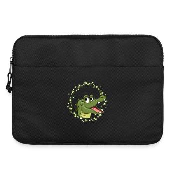 Laughing Crocodile in Comic Style – Happy Animal - Laptop bag 15" - black - Front