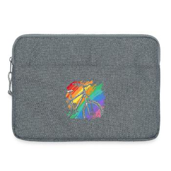 Lebendiger Fahrrad-Kunstdruck - Laptoptasche 15" - Grau meliert - Vorne
