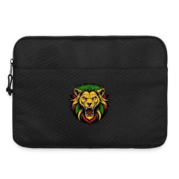 Lebendiger Löwenkopf Tattoo Stil - Laptoptasche 15" - Schwarz - Vorne