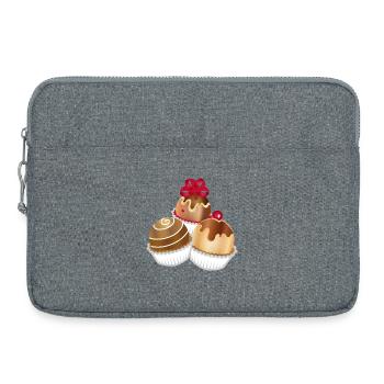 Three fine chocolates as a motif for real connoisseurs - Laptop bag 15" - heather grey - Front