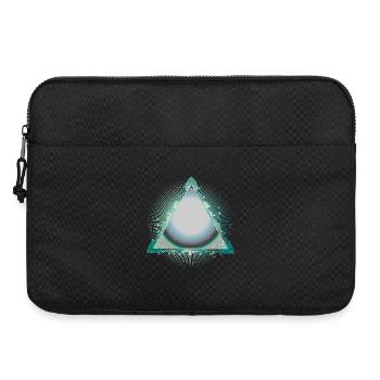 Mystischer Dreiecksrahmen in Türkis mit Ornamenten - Laptoptasche 15" - Schwarz - Vorne
