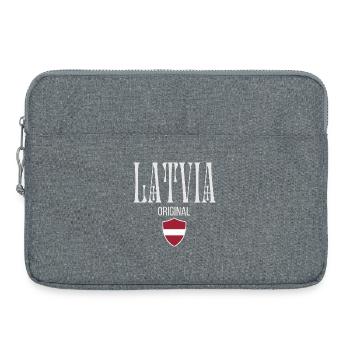 Natif de Lettonie, né en Lettonie - Sacoche pour ordinateur portable 15 pouces - gris chiné - Devant