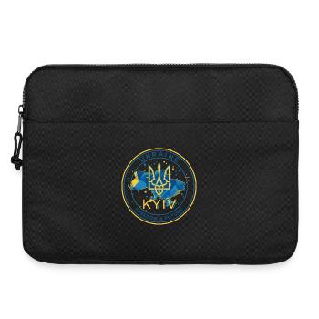 Ukrainian Emblem with Flag Map - Laptop bag 15" - black - Front
