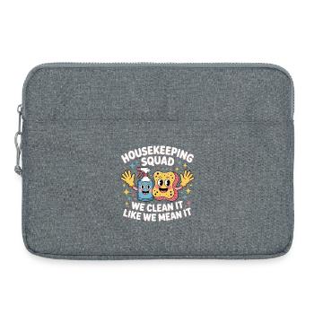 Conception de nettoyage amusante - Sacoche pour ordinateur portable 15 pouces - gris chiné - Devant