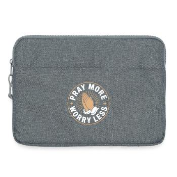 Christlich Pray More Worry Less Gebet Vertrauen - Laptoptasche 15" - Grau meliert - Vorne