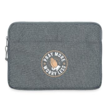 Christian Pray More Worry Less Prayer - Laptop bag 15" - heather grey - Front
