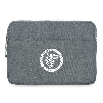 Wikinger-Emblem des weißen Wolfes - Laptoptasche 15" - Grau meliert - Vorne