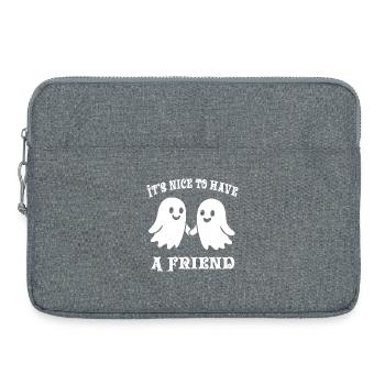 It's Nice To Have Friend - Deux Fantômes Amis - Sacoche pour ordinateur portable 15 pouces - gris chiné - Devant