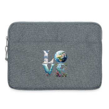 L’amour de la Terre et de l’Océan : Découvrir la Nature - Sacoche pour ordinateur portable 15 pouces - gris chiné - Devant