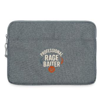 Professional Rage Baiter, Funny Saying  - Laptop bag 15" - heather grey - Front