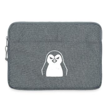 penguin stencil grunge minimalist-vector Linux - Laptop bag 15" - heather grey - Front