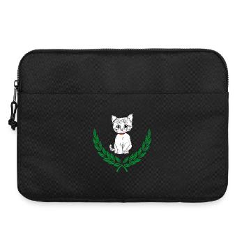 White in Laurel Wreath - Laptop bag 15" - black - Front