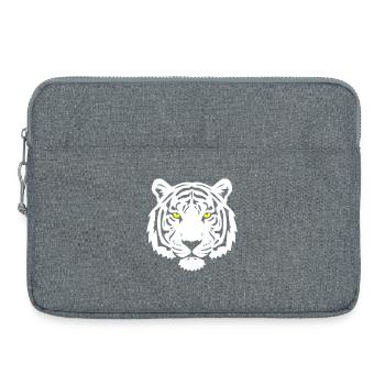 Tête de tigre Yeux jaunes Gros Chat Vecteur - Sacoche pour ordinateur portable 15 pouces - gris chiné - Devant