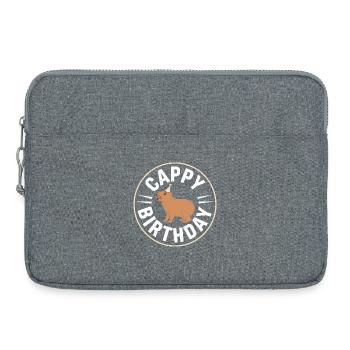 Capybara Anniversaire Cappy Anniversaire Drôle de capy - Sacoche pour ordinateur portable 15 pouces - gris chiné - Devant