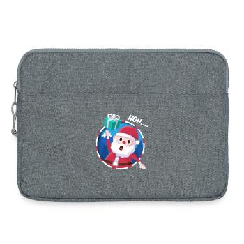 Leuchtender Santa Geschenk - Laptoptasche 15" - Grau meliert - Vorne