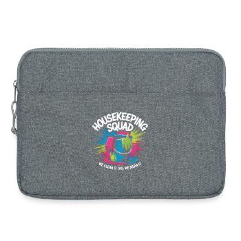 Lustiges Putzen Design - Laptoptasche 15" - Grau meliert - Vorne