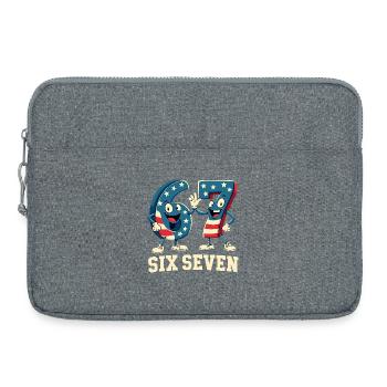 US Flag 67 Memes Six Seven - Sacoche pour ordinateur portable 15 pouces - gris chiné - Devant