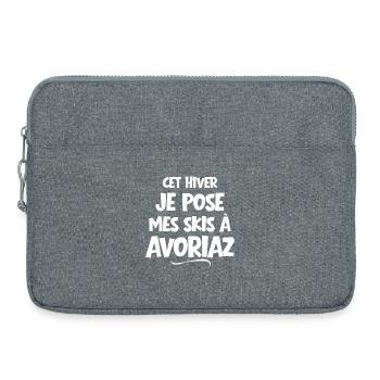 Avoriaz, station de ski, ski - Sacoche pour ordinateur portable 15 pouces - gris chiné - Devant